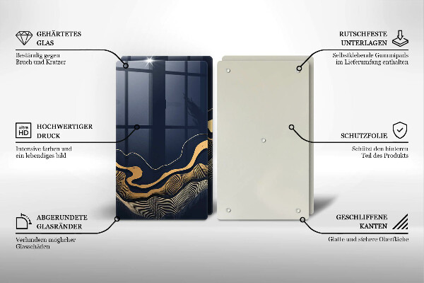 Chopping board Abstraction golden lines