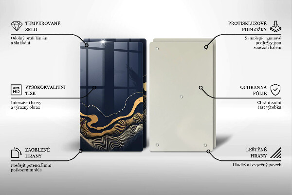 Chopping board Abstraction golden lines