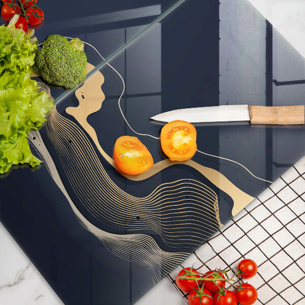 Chopping board Abstraction golden lines