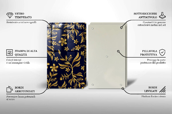 Chopping board The golden motif of flowers