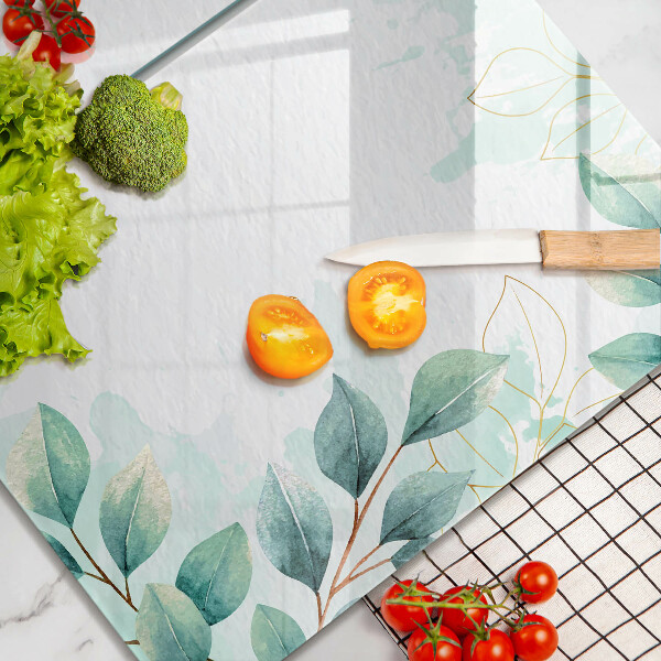 Chopping board Painted leaves