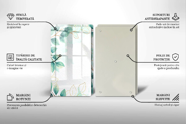 Chopping board Painted leaves