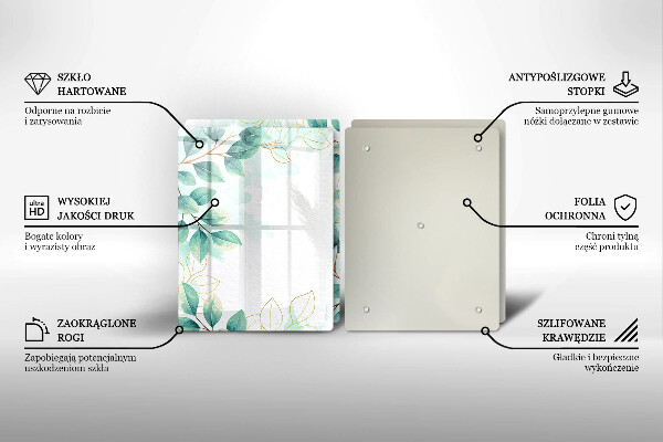 Chopping board Painted leaves