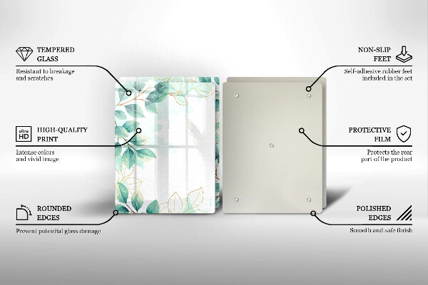 Chopping board Painted leaves