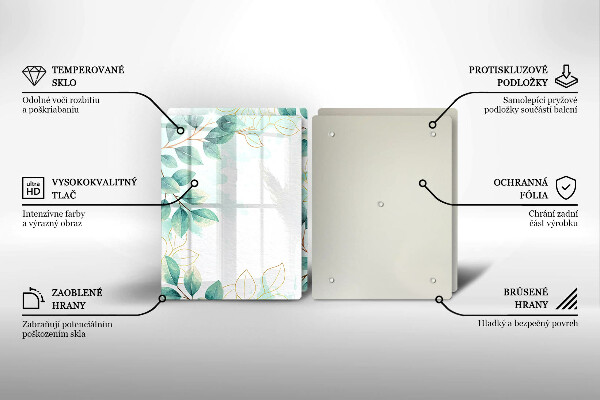 Chopping board Painted leaves