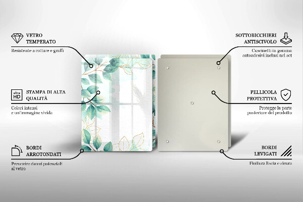 Chopping board Painted leaves