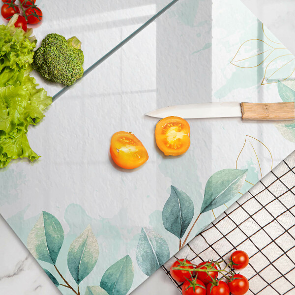 Chopping board Painted leaves