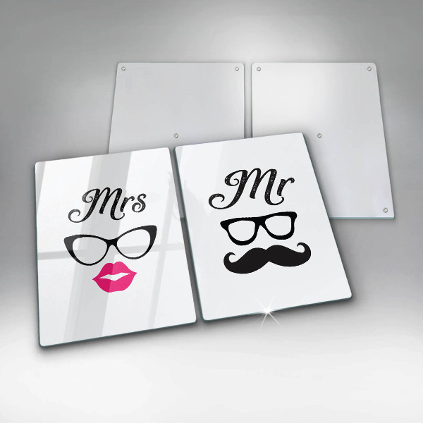 Chopping board Mrs. Mr. - inscription, sentence
