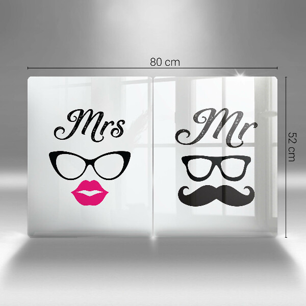 Chopping board Mrs. Mr. - inscription, sentence