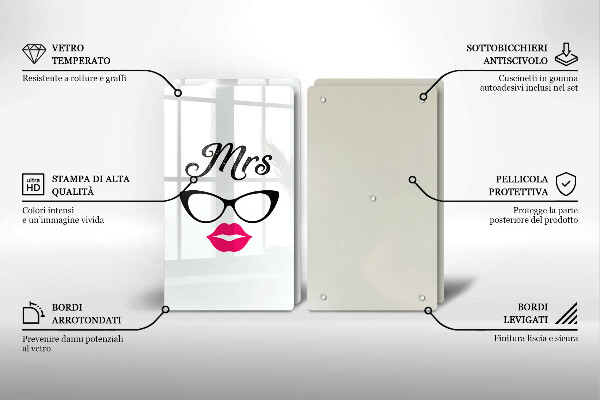 Chopping board Mrs. Mr. - inscription, sentence