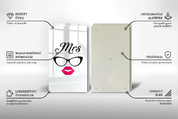 Chopping board Mrs. Mr. - inscription, sentence