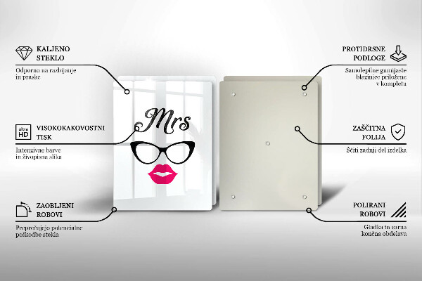 Chopping board Mrs. Mr. - inscription, sentence