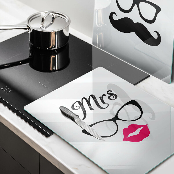 Chopping board Mrs. Mr. - inscription, sentence