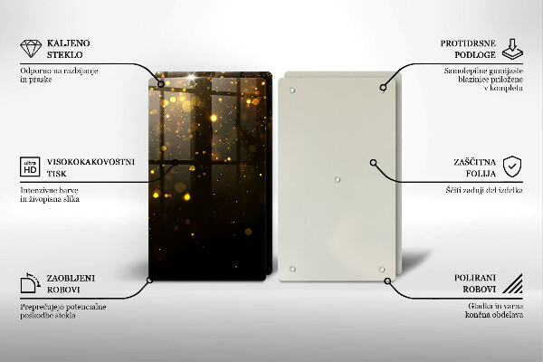 Chopping board Golden glitter