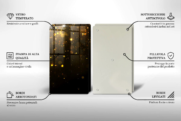 Chopping board Golden glitter