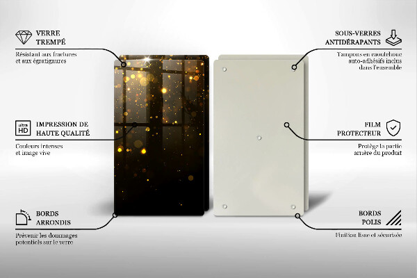 Chopping board Golden glitter