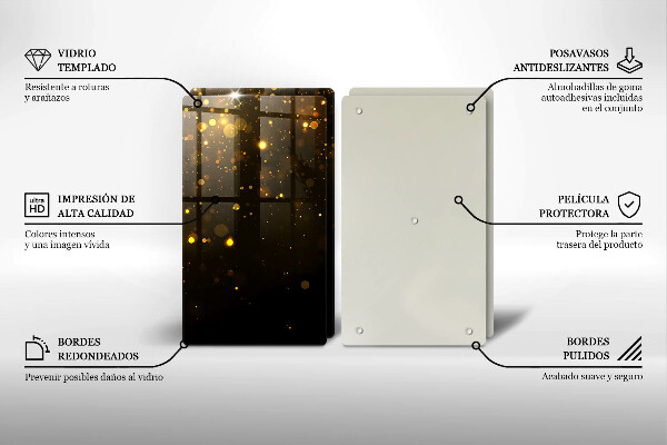 Chopping board Golden glitter