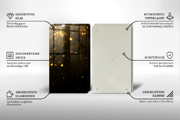 Chopping board Golden glitter