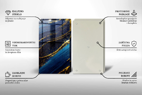 Chopping board Navy blue abstraction