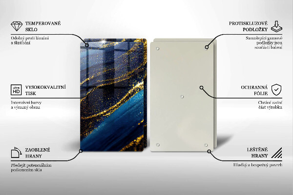 Chopping board Navy blue abstraction