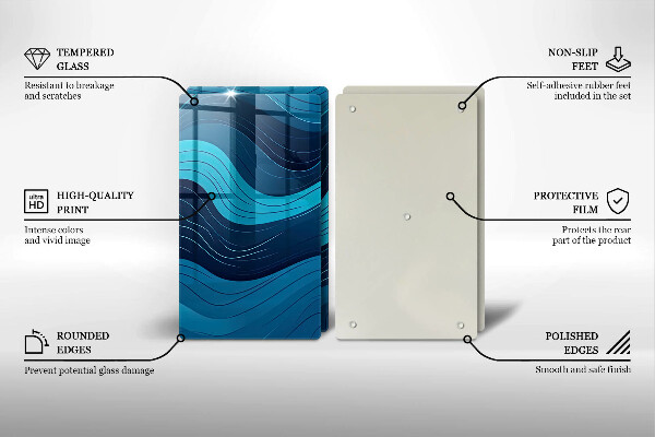 Chopping board Abstract waves