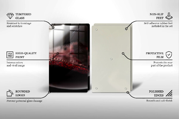 Chopping board Red wine glass