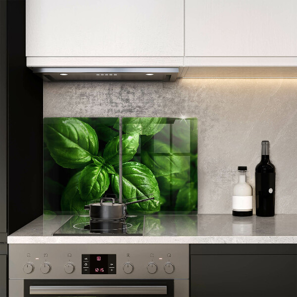 Chopping board Basil leaves