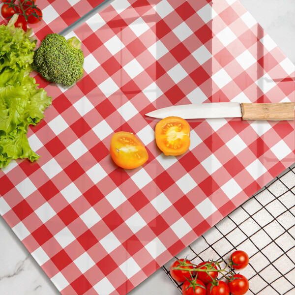 Chopping board Red white grille