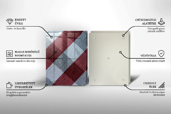 Worktop protector Red white grille