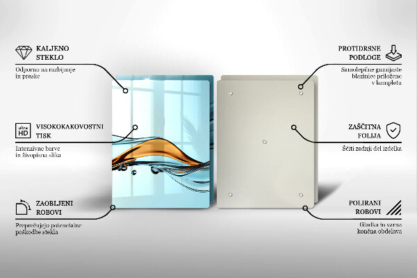 Worktop protector Water on a blue background