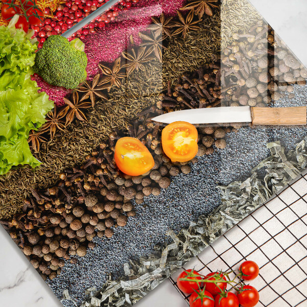 Chopping board Colorful spices