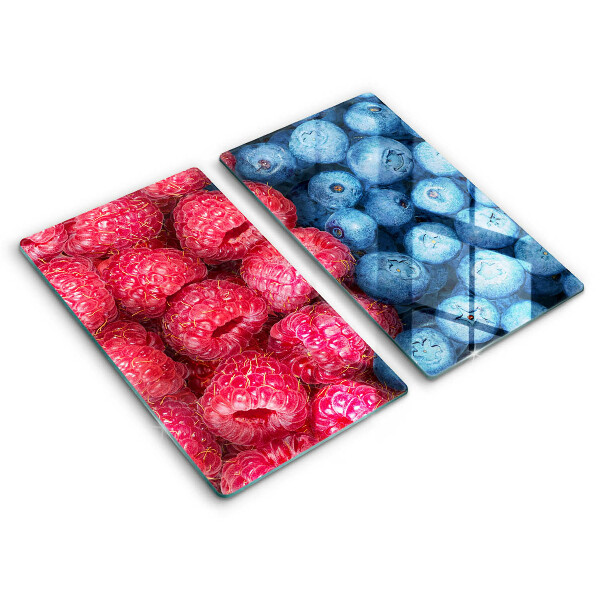Chopping board Fruit of raspberry and blueberries