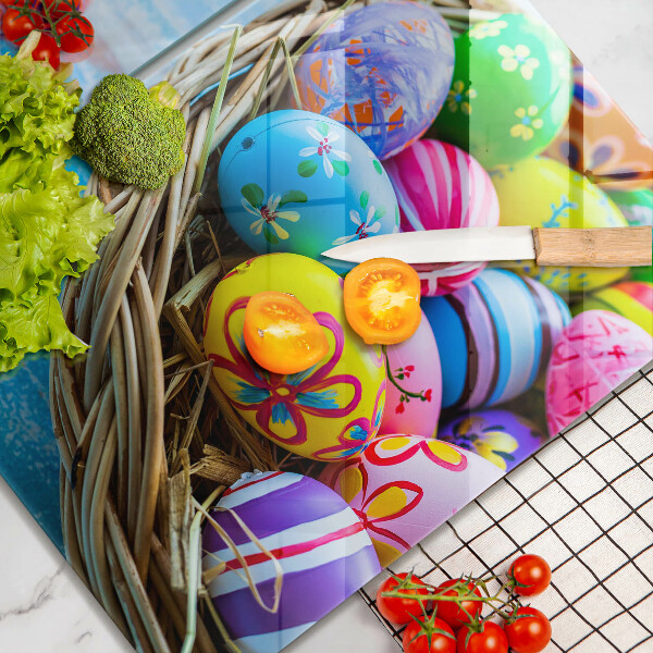 Chopping board Easter eggs