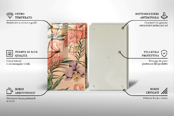 Chopping board Flaminga illustration