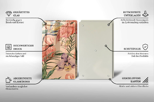 Chopping board Flaminga illustration