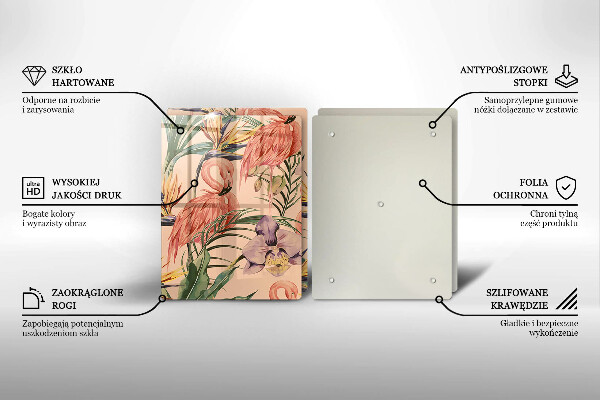 Chopping board Flaminga illustration