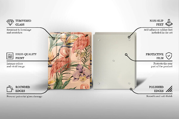 Chopping board Flaminga illustration