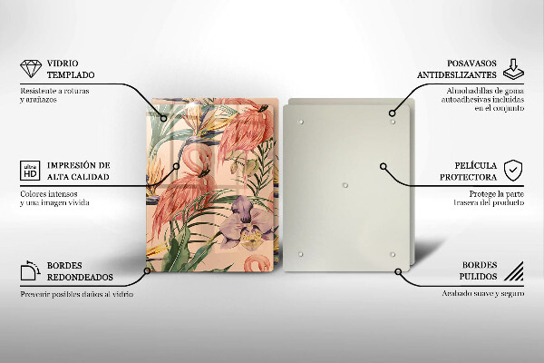 Chopping board Flaminga illustration