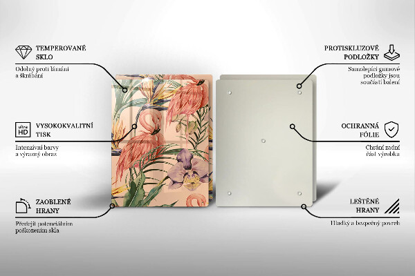 Chopping board Flaminga illustration