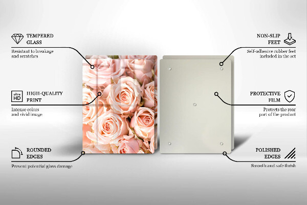 Chopping board A delicate bouquet of roses