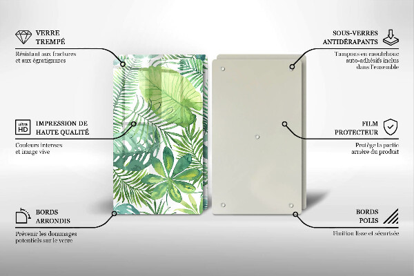 Chopping board Boho watercolors leaves