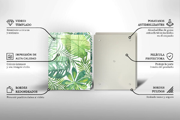 Chopping board Boho watercolors leaves