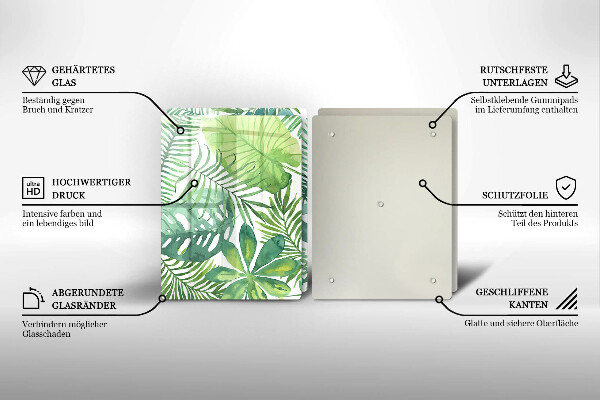 Chopping board Boho watercolors leaves