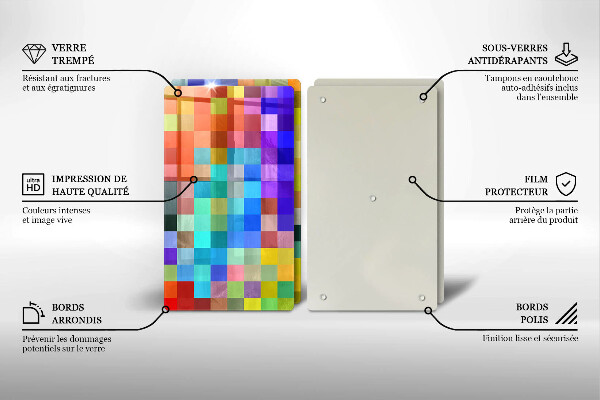 Chopping board Colorful squares pixels