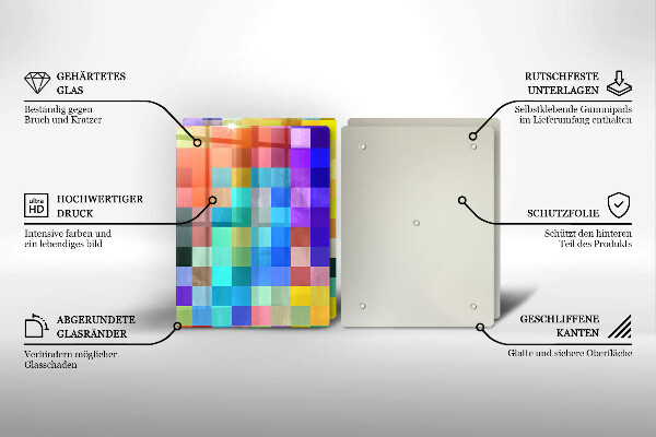 Chopping board Colorful squares pixels