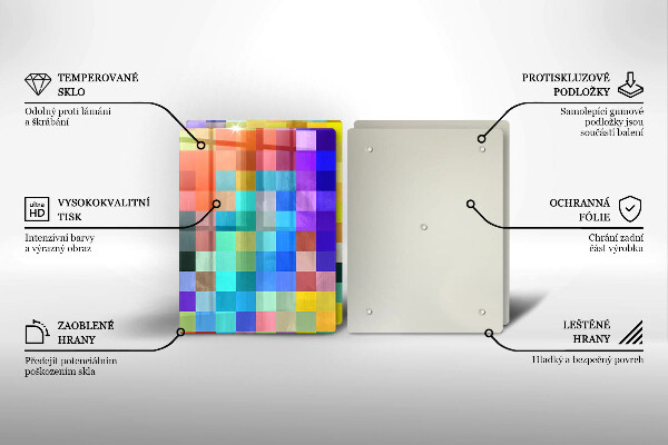 Chopping board Colorful squares pixels