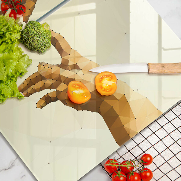 Chopping board Creation of Adam hands