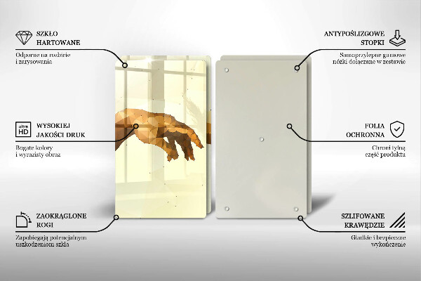 Chopping board Creation of Adam hands