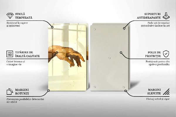 Chopping board Creation of Adam hands