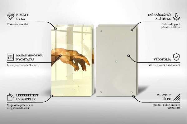 Chopping board Creation of Adam hands